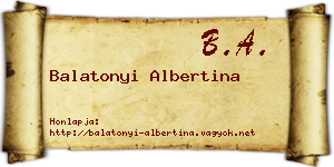Balatonyi Albertina névjegykártya